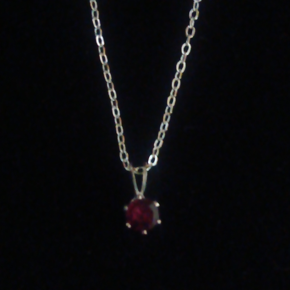 Garnet Solitaire Necklace - Picture 7 of 12